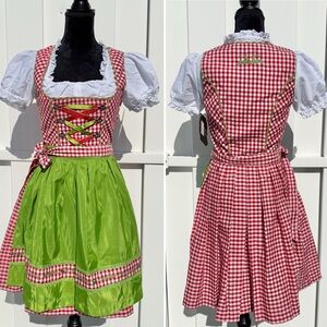 Wiesnkönig Authentic Traditional German Dirndl, Apron, Blouse EU 38/US 6 NWT